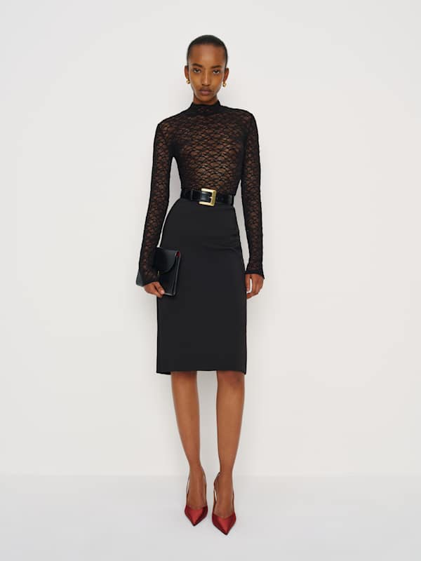 Nell Knit Top - Black Lace